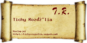 Tichy Rozália névjegykártya